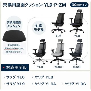 【中古】イトーキ 交換用 サリダ座面クッション YL9-P-ZM ブラック(オフィスチェア)