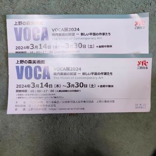 【12H以内発送】上野の森美術館ペア入場券　VOCA展2024(美術館/博物館)