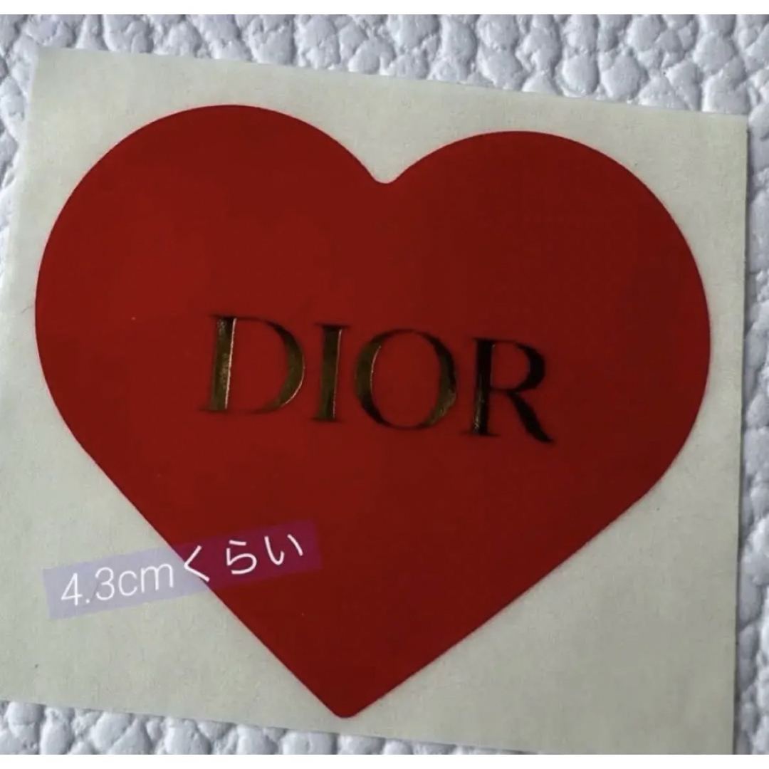 Christian Dior(クリスチャンディオール)の激レア❤️ バレンタイン限定 DIOR 公式ラッピング ステッカー シール 2枚 インテリア/住まい/日用品のオフィス用品(ラッピング/包装)の商品写真