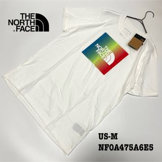 ザノースフェイス(THE NORTH FACE)の【新品】US-M ノースフェイス 半袖 Tシャツ ボックスロゴ ホワイト 海外(Tシャツ/カットソー(半袖/袖なし))