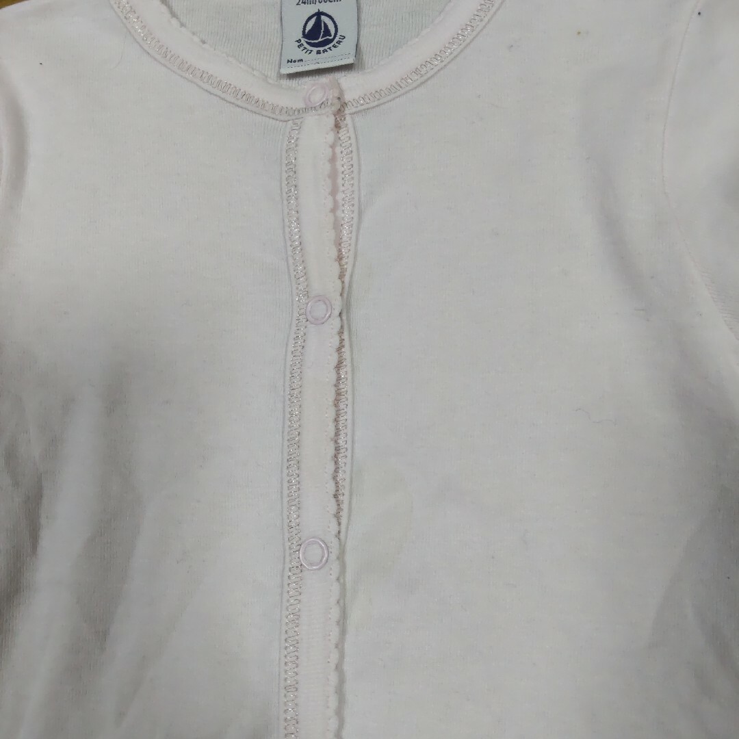 PETIT BATEAU(プチバトー)のプチバトーピンクの長袖カーディガン26m/86cm キッズ/ベビー/マタニティのキッズ服女の子用(90cm~)(カーディガン)の商品写真