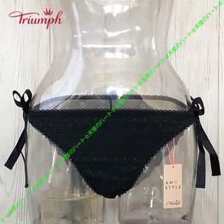 トリンプ(Triumph)の【送料無料】新品 トリンプ サイドリボンのバックシースルーショーツ L ブラック(ショーツ)