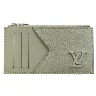 ルイヴィトン(LOUIS VUITTON)のルイ ヴィトン LOUIS VUITTON コインカード･ホルダー アエログラム･レザー M82282 ライトオリーブ系 シルバー金具 【中古】Sランク(折り財布)