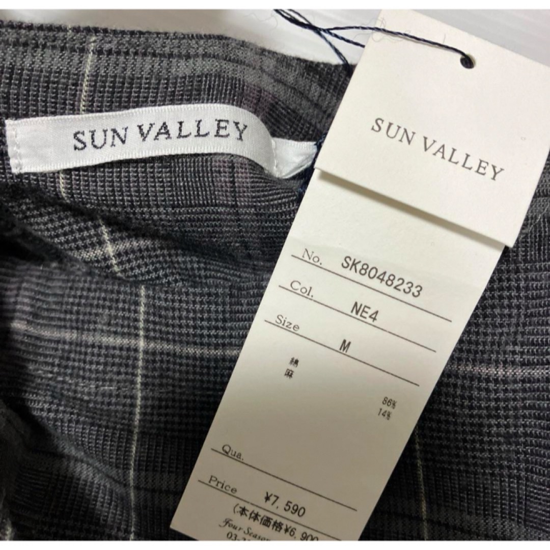 SUNVALLEY(サンバレー)の☆新品sunvalley綿麻 起毛グレンチェックコクーンワンピース☆Mチャコール レディースのワンピース(ロングワンピース/マキシワンピース)の商品写真