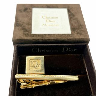 【良品】ディオール Dior タイピン カフス ラインストーン ゴールド