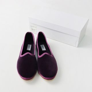 未使用 ペリーコサニー PELLICO SUNNY SLIP-ON VELLUTO ベルベット スリッポン 37/パープル【2400013777193】(スリッポン/モカシン)