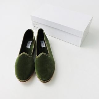 未使用 ペリーコサニー PELLICO SUNNY SLIP-ON VELLUTO ベルベット スリッポン 37/グリーン【2400013777223】(スリッポン/モカシン)