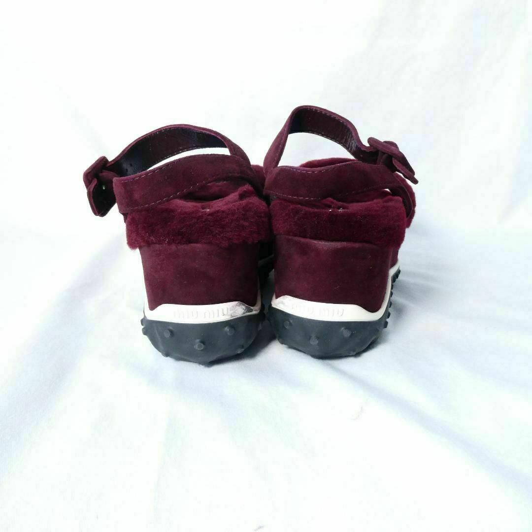 miumiu(ミュウミュウ)の良品 綺麗 MIU MIU MARE ファー アンクルストラップ 厚底 サンダル レディースの靴/シューズ(サンダル)の商品写真