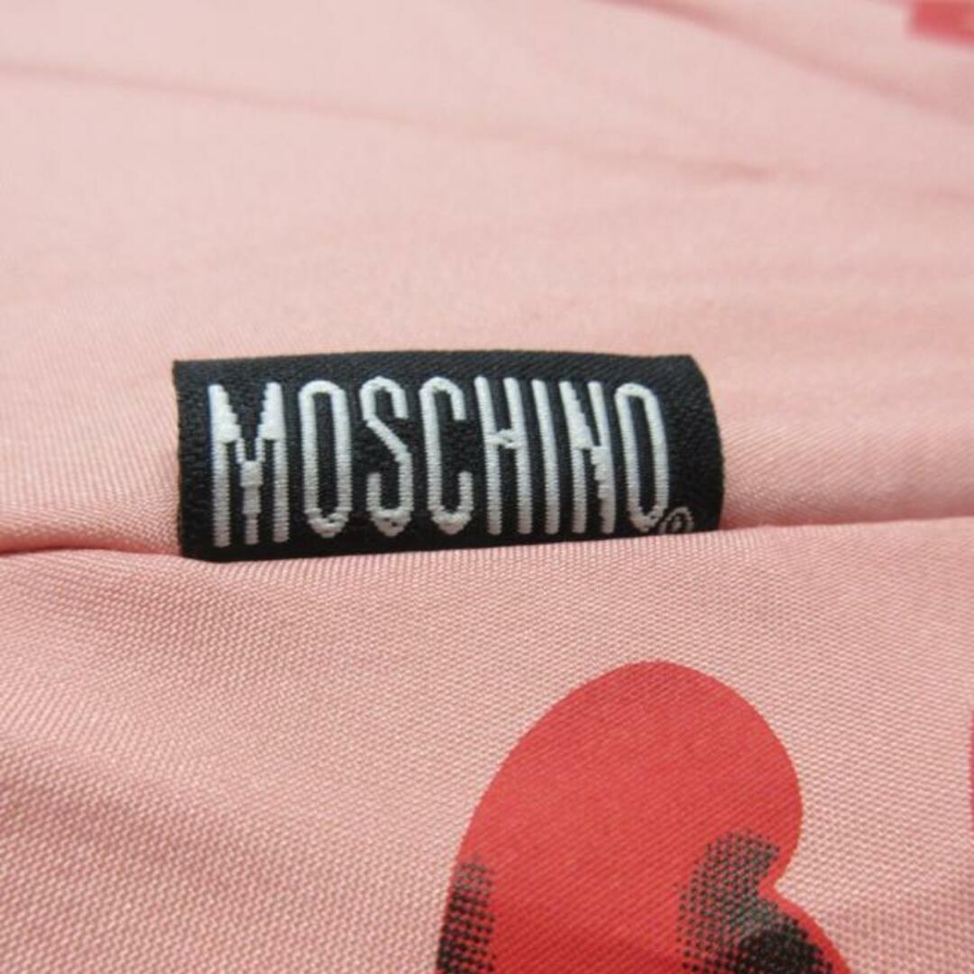 MOSCHINO(モスキーノ)のMOSCHINO(モスキーノ) 折りたたみ傘 - ピンク×レッド×黒 ハート ポリエステル レディースのファッション小物(傘)の商品写真