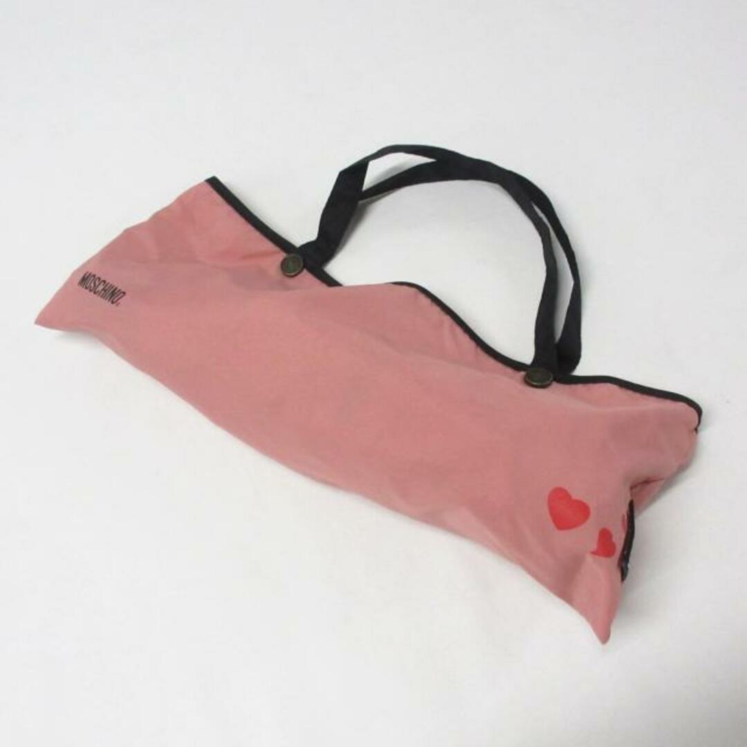 MOSCHINO(モスキーノ)のMOSCHINO(モスキーノ) 折りたたみ傘 - ピンク×レッド×黒 ハート ポリエステル レディースのファッション小物(傘)の商品写真