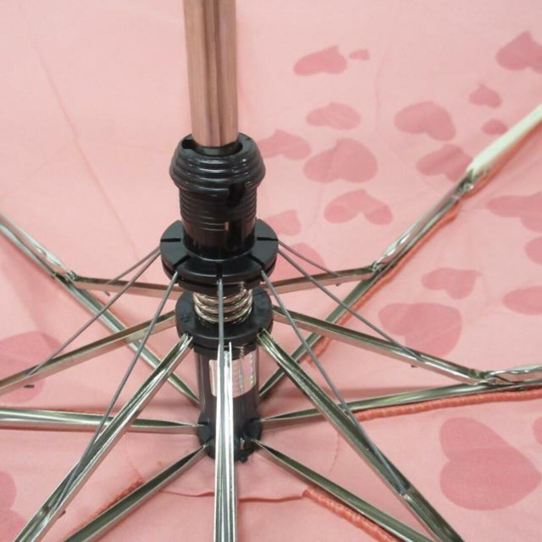 MOSCHINO(モスキーノ)のMOSCHINO(モスキーノ) 折りたたみ傘 - ピンク×レッド×黒 ハート ポリエステル レディースのファッション小物(傘)の商品写真
