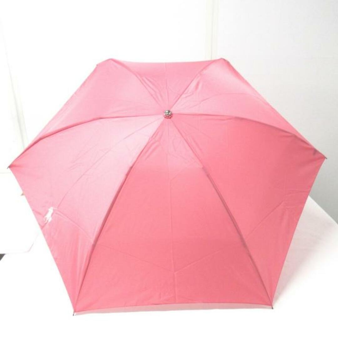 POLO RALPH LAUREN(ポロラルフローレン)のPOLObyRalphLauren(ポロラルフローレン) 折りたたみ傘美品  - ピンク ビッグポニー 化学繊維 レディースのファッション小物(傘)の商品写真
