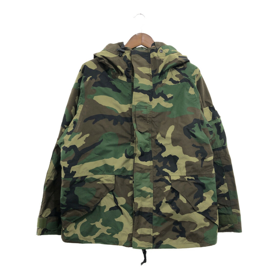 2000年代～ 米軍実物 U.S.ARMY ECWCS GEN1 GORE-TEX ジャケット 防水 ミリタリー ウッドランドカモ (メンズ LARGE-SHORT) 中古 古着 Q0562 メンズのジャケット/アウター(ミリタリージャケット)の商品写真