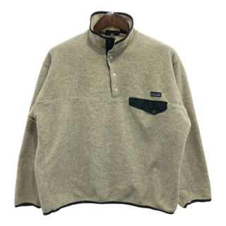 パタゴニア(patagonia)の90年代 patagonia パタゴニア スナップT フリース プルオーバー ジャケット アウトドア ベージュ (メンズ L) 中古 古着 Q0606(その他)