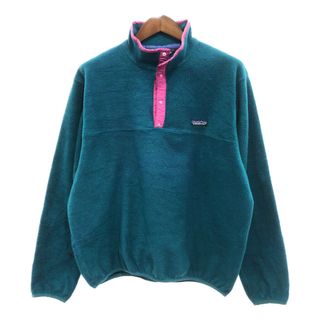 パタゴニア(patagonia)の80年代 patagonia パタゴニア スナップT フリースジャケット アウトドア グリーン (メンズ L) 中古 古着 Q0607(その他)