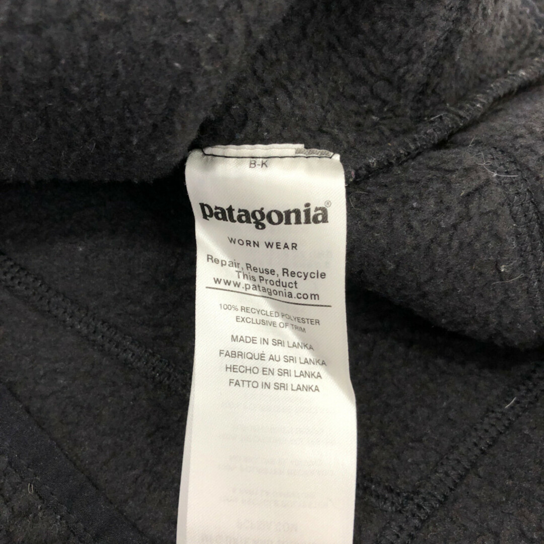 patagonia(パタゴニア)のpatagonia パタゴニア レトロパイル フリースジャケット アウトドア ハーフジップ ブラック (メンズ XL相当) 中古 古着 Q0608 メンズのジャケット/アウター(その他)の商品写真