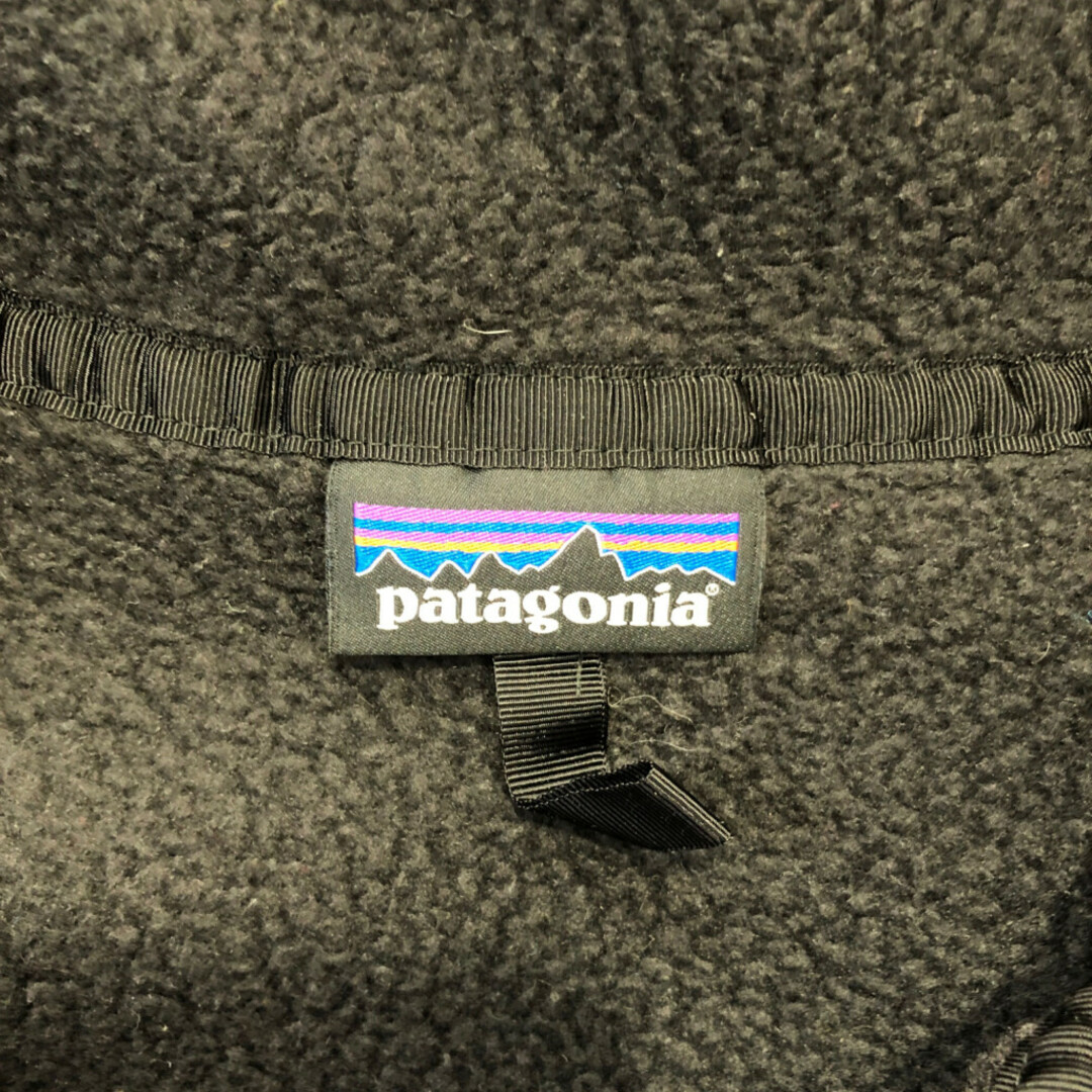 patagonia(パタゴニア)のpatagonia パタゴニア レトロパイル フリースジャケット アウトドア ハーフジップ ブラック (メンズ XL相当) 中古 古着 Q0608 メンズのジャケット/アウター(その他)の商品写真