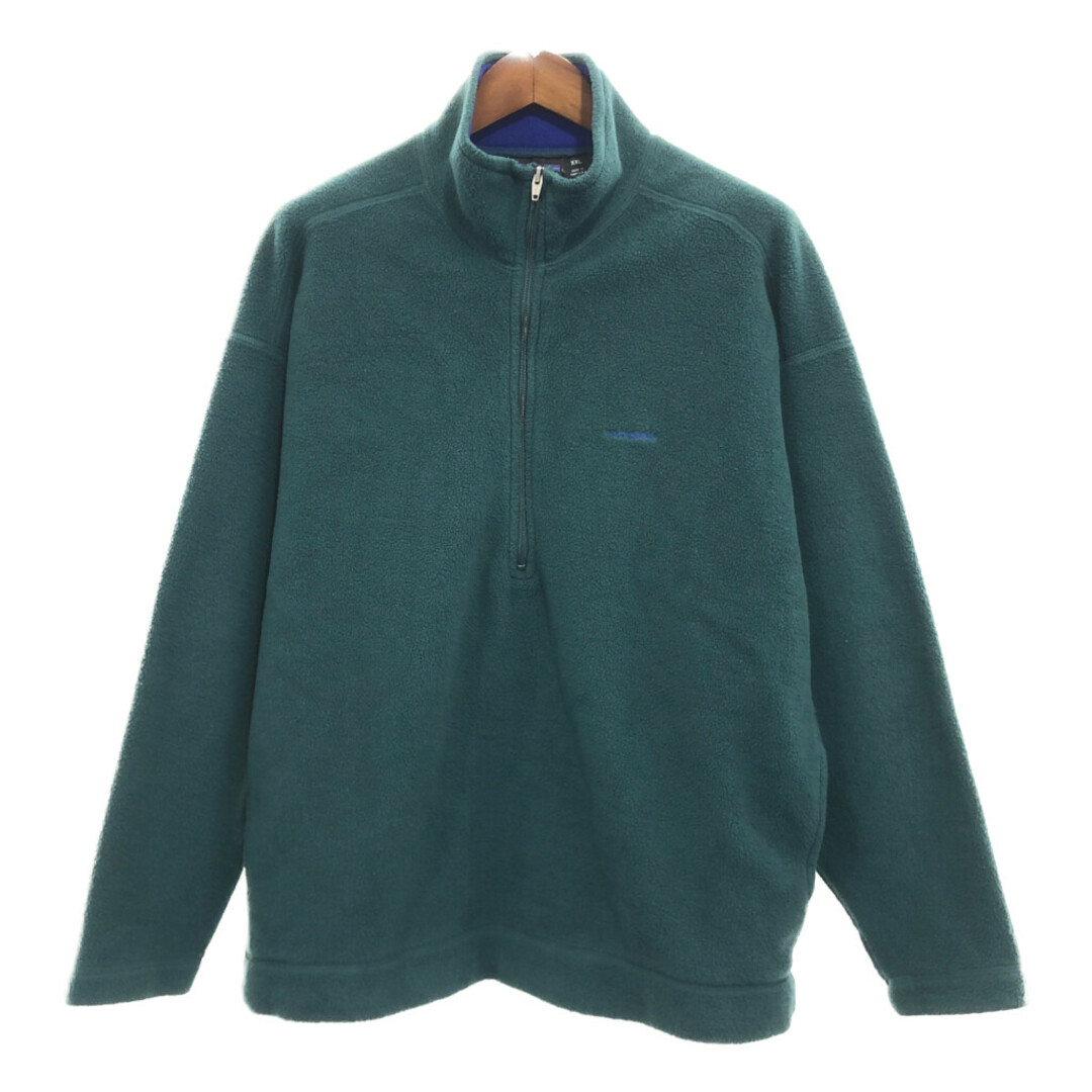 patagonia(パタゴニア)の90年代 USA製 patagonia パタゴニア ハーフジップ フリースジャケット アウトドア 大きいサイズ グリーン (メンズ XXL) 中古 古着 Q0610 メンズのジャケット/アウター(その他)の商品写真