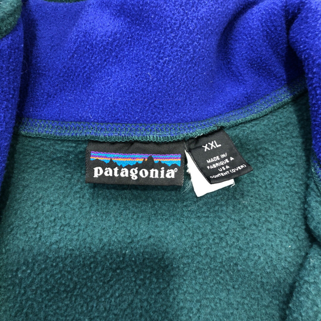 patagonia(パタゴニア)の90年代 USA製 patagonia パタゴニア ハーフジップ フリースジャケット アウトドア 大きいサイズ グリーン (メンズ XXL) 中古 古着 Q0610 メンズのジャケット/アウター(その他)の商品写真