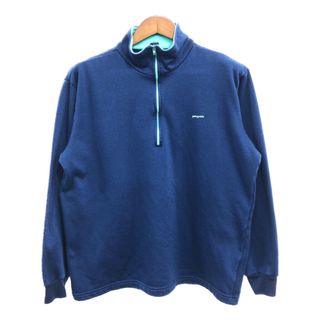 パタゴニア(patagonia)の90年代 USA製 patagonia パタゴニア capliene ハーフジップ フリースジャケット アウトドア ネイビー (メンズ X-LARGE) 中古 古着 Q0624(その他)