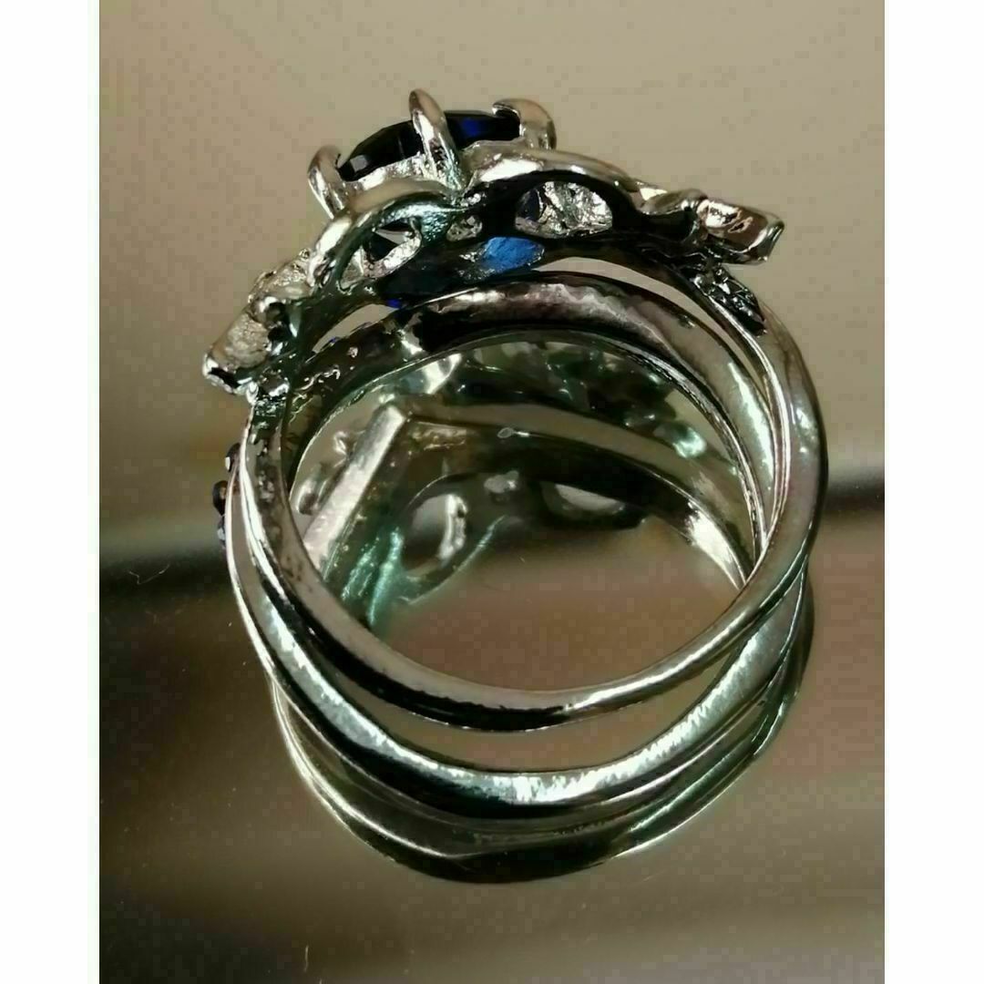 【A173】リング　メンズ　レディース　指輪　ブルー　青　ハート　アクサセリー レディースのアクセサリー(リング(指輪))の商品写真