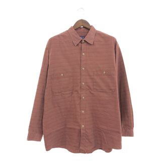 パタゴニア(patagonia)の2000年代 patagonia パタゴニア ORGANIC COTTON 長袖シャツ アウトドア チェック レッド (メンズ XL) 中古 古着 Q0646(シャツ)