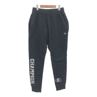 チャンピオン(Champion)のChampion チャンピオン リバースウィーブ ロゴ スウェット パンツ ブラック (メンズ MEDIUM) 中古 古着 Q0649(その他)