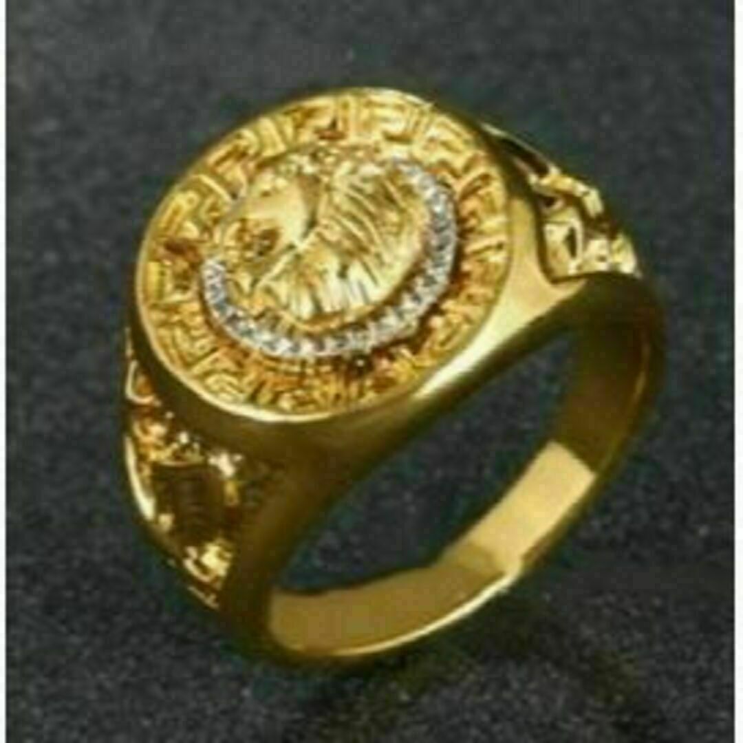 【A178】リング　アクサセリー　メンズ　指輪　ゴールド　ライオン　20号 メンズのアクセサリー(リング(指輪))の商品写真