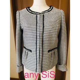 エニィスィス(anySiS)のanySiS エニィスィス　ノーカラーツィードジャケット　Ｍサイズ　ほぼ新品(ノーカラージャケット)