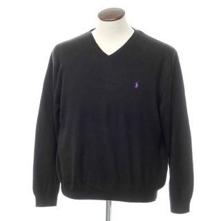 ポロラルフローレン(POLO RALPH LAUREN)の【中古】ポロ ラルフローレン Polo Ralph Lauren ハイゲージコットン Vネックニット ブラック【サイズXL】【メンズ】(ニット/セーター)