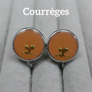 Courreges - 【匿名配送】クレージュ イヤリング シルバー オレンジ ロゴ