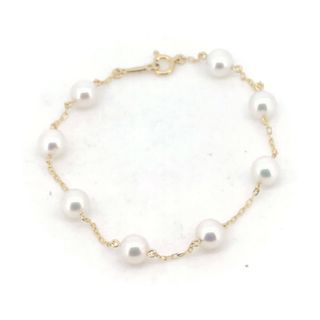 MIKIMOTO - 目立った傷や汚れなし ミキモト パールステーション ブレスレット 6.1ミリ K18YG(18金 イエ