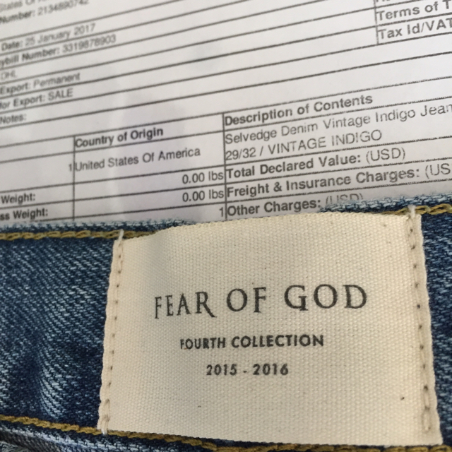 29 希少 fear of GOD 4th collection indigo | フリマアプリ ラクマ