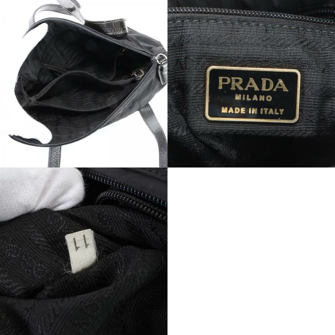 PRADA(プラダ)のプラダ テスート ナイロン 三角ロゴ トート バッグ 肩掛け ショルダー ハンド レザー 本革 ブラック 黒 レディース EFM 0320-F16 レディースのバッグ(トートバッグ)の商品写真