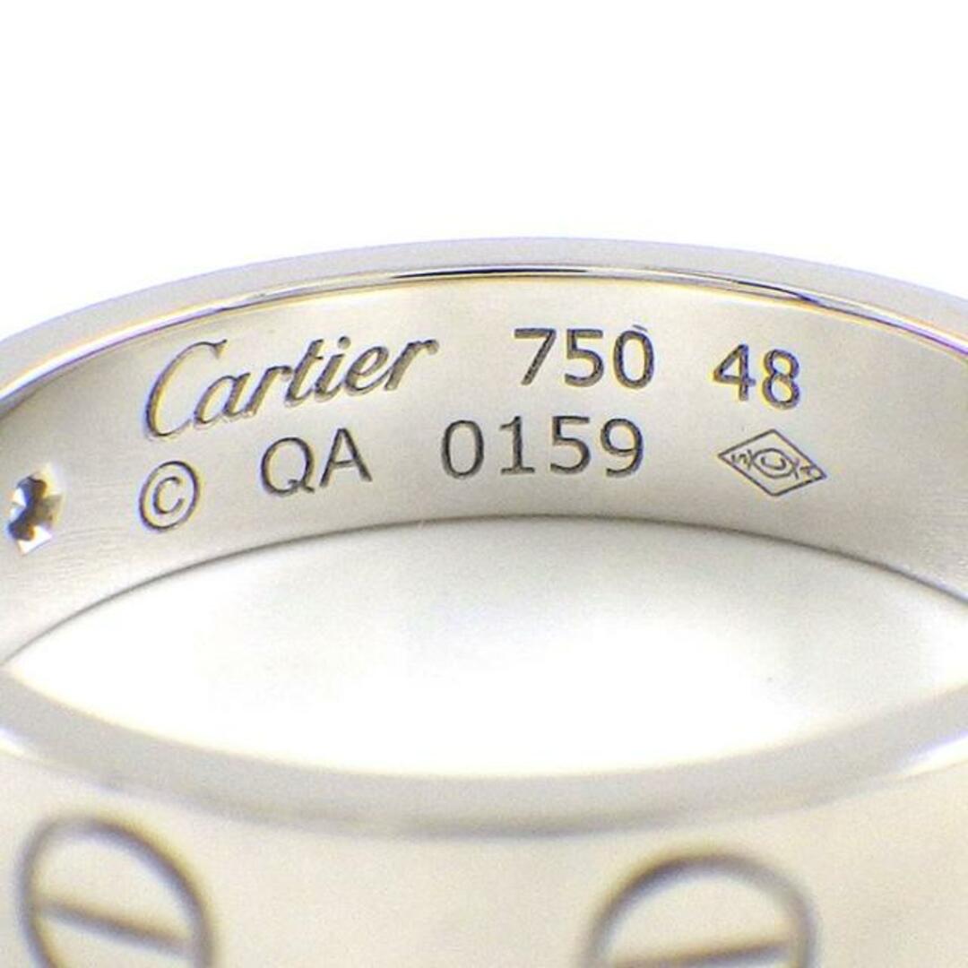 Cartier(カルティエ)のカルティエ Cartier リング ラブ ウェディング バンド B4050500 4mm ミニ 1ポイント ダイヤモンド 0.02ct K18WG 8号 / #48 【中古】 レディースのアクセサリー(リング(指輪))の商品写真