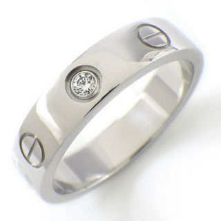 カルティエ(Cartier)のカルティエ Cartier リング ラブ ウェディング バンド B4050500 4mm ミニ 1ポイント ダイヤモンド 0.02ct K18WG 8号 / #48 【中古】(リング(指輪))