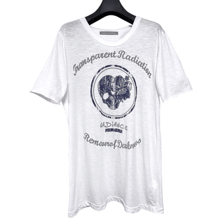 フランシストモークス(FranCisT_MOR.K.S.)の匿名発送　美品　フランシストモークス　デザインカットソー　サイズ4 ホワイト(Tシャツ/カットソー(半袖/袖なし))