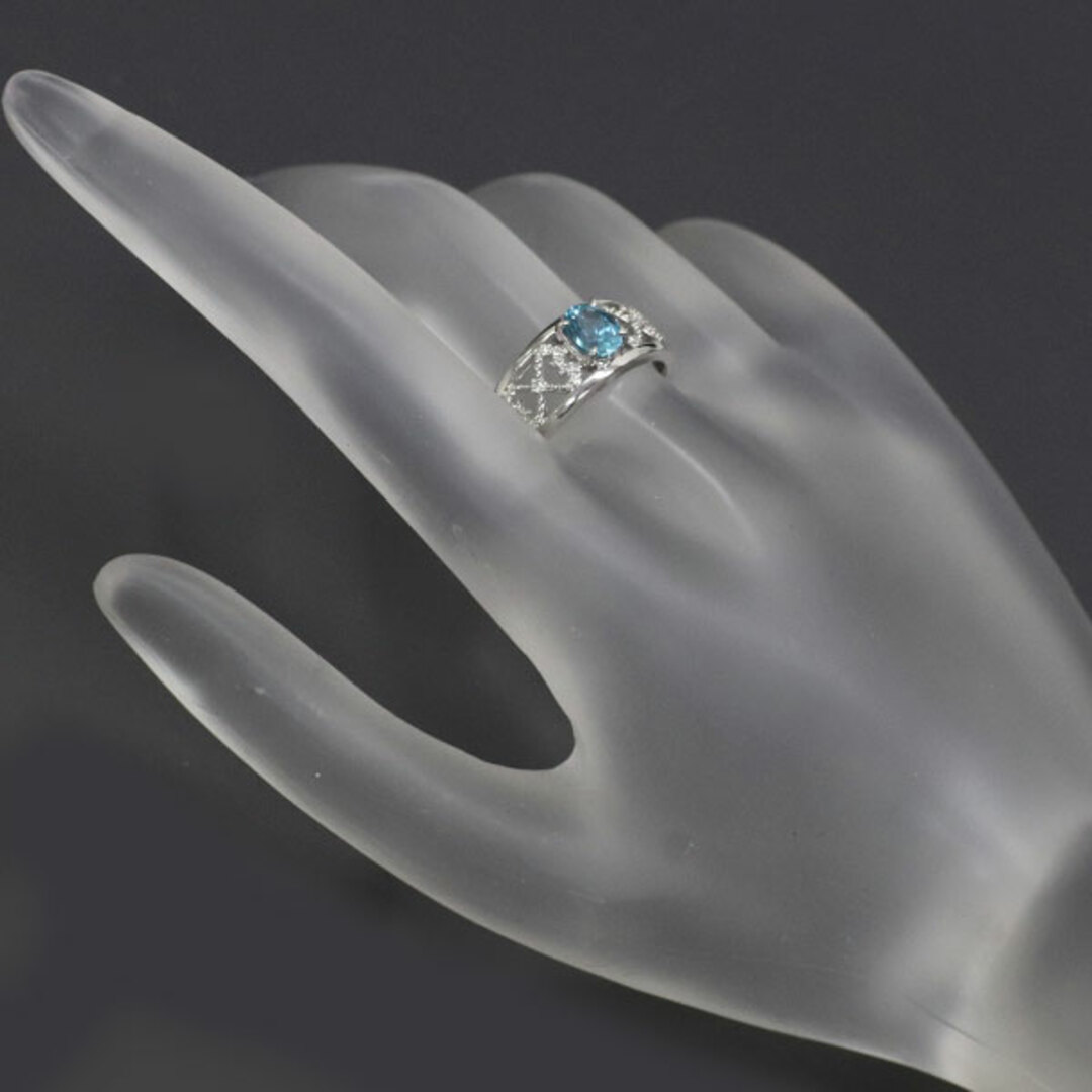 Pt900 ブルージルコン ダイヤモンド リング 1.11ct D0.09ct レディースのアクセサリー(リング(指輪))の商品写真