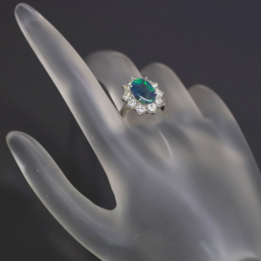 Pt900 ブラックオパール ダイヤモンド リング 1.59ct D1.45ct レディースのアクセサリー(リング(指輪))の商品写真