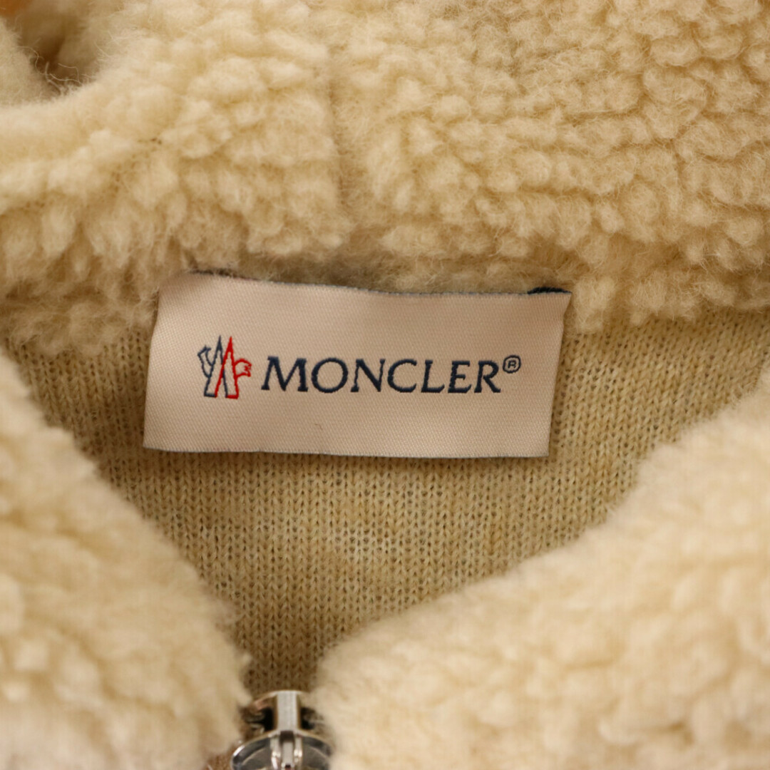 MONCLER(モンクレール)のMONCLER モンクレール 21AW MAGLIA CARDIGAN マグリア カーディガン フーディ フリースジャケット アイボリー/グリーン G20918G00014 809BY メンズのジャケット/アウター(フライトジャケット)の商品写真