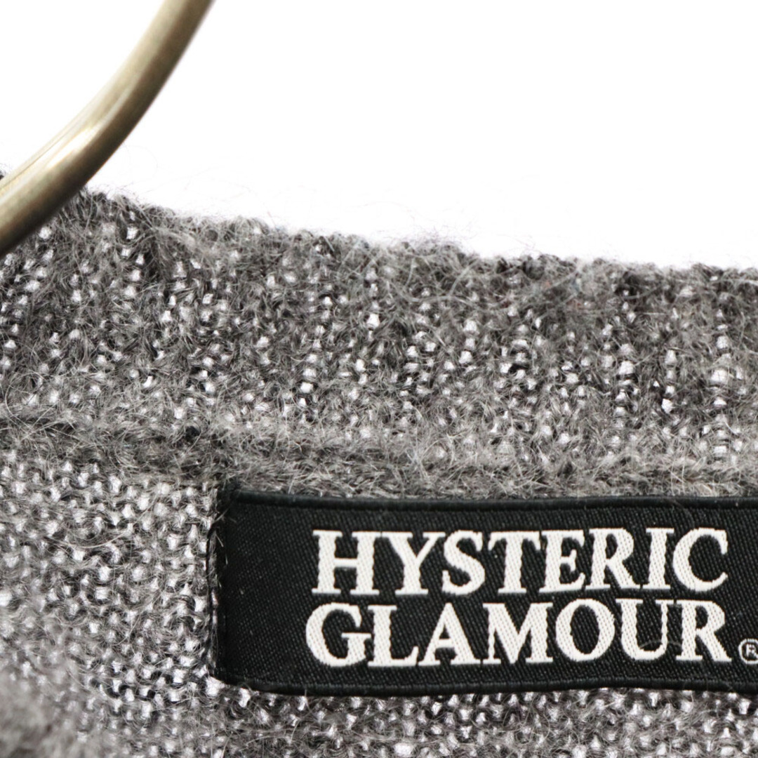 HYSTERIC GLAMOUR(ヒステリックグラマー)のHYSTERIC GLAMOUR ヒステリックグラマー デザインロゴ モヘアニット セーター グレー 0253NS08 レディースのトップス(ニット/セーター)の商品写真