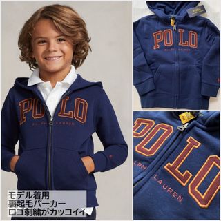 ラルフローレン(Ralph Lauren)の4t110cm 紺　POLOロゴ　裏起毛パーカー  ラルフローレン(Tシャツ/カットソー)