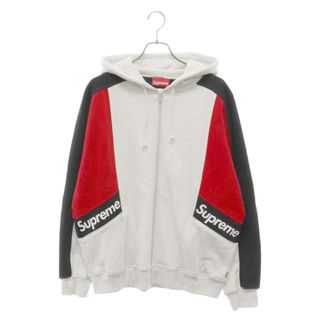 シュプリーム(Supreme)のSUPREME シュプリーム 20SS Color Blocked Zip Up Hooded Sweatshirt カラーブロック ジップアップ フーデッドスウェットシャツ スウェットパーカー グレー/レッド(パーカー)