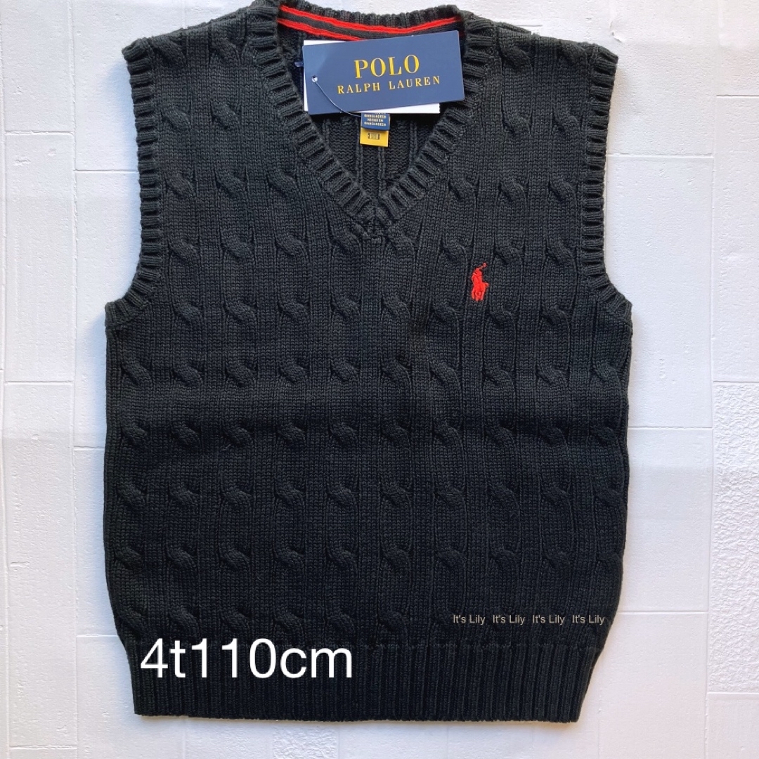 Ralph Lauren(ラルフローレン)の4t110cm 黒　ccベスト　ラルフローレン キッズ/ベビー/マタニティのキッズ服男の子用(90cm~)(Tシャツ/カットソー)の商品写真