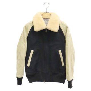 n(n) by NUMBER (N)INE エヌエヌバイナンバーナイン Varsity Jacket ボア ムートンレザージャケット バーシティジャケット ブラック/ベージュ(フライトジャケット)