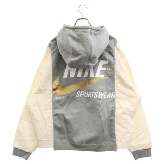 ナイキ(NIKE)のNIKE ナイキ NSW HOODIE BRS ナイロン切替 プルオーバーパーカー グレー/アイボリー DD5700-063(パーカー)