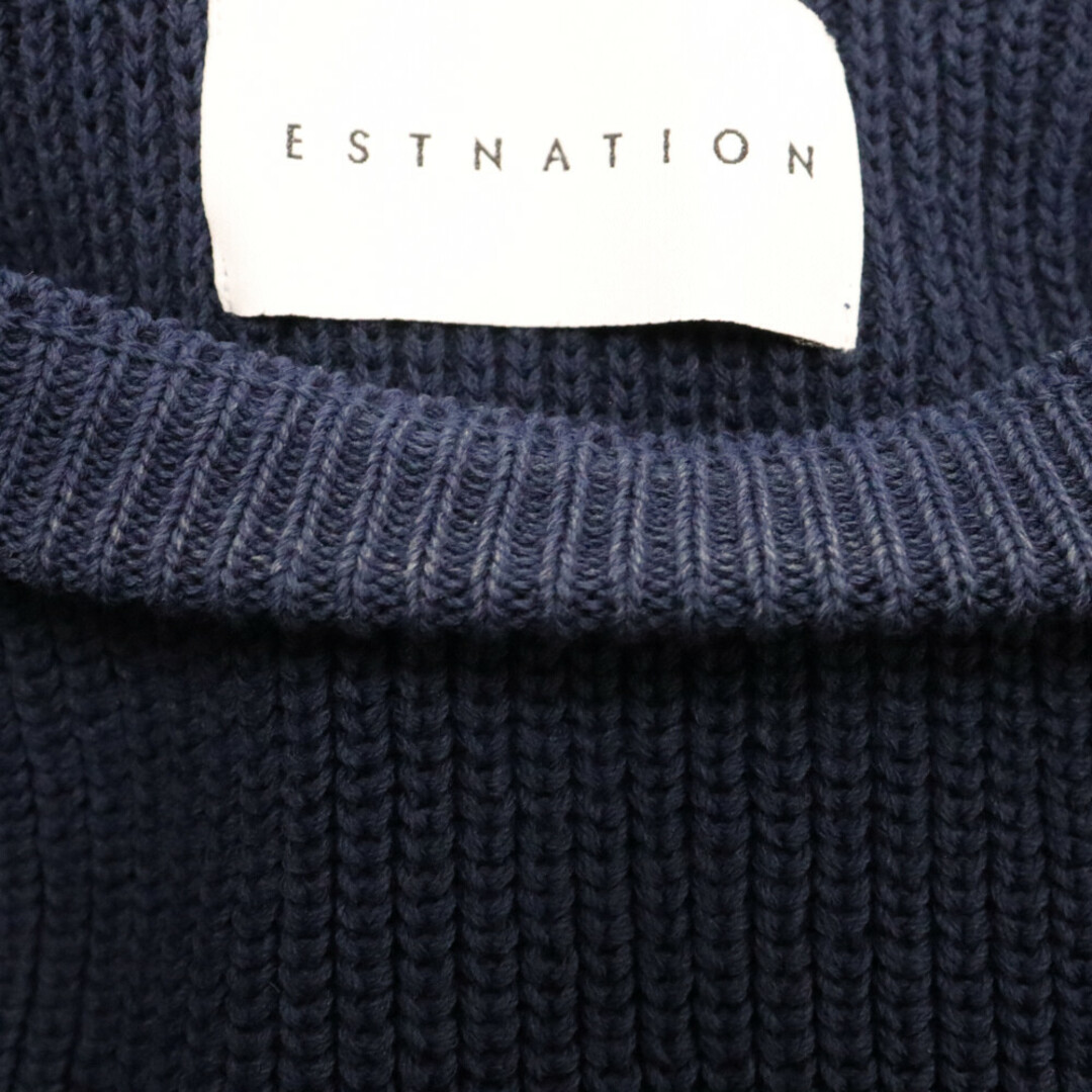 ESTNATION(エストネーション)のESTNATION エストネーション プレーンデザイン ニット セーター ネイビー メンズのトップス(ニット/セーター)の商品写真