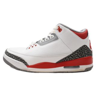 ナイキ(NIKE)のNIKE ナイキ AIR JORDAN 3 RETRO エアジョーダン3 レトロ ファイヤーレッド ハイカットスニーカー ホワイト/レッド US12/30cm DN3707-160(スニーカー)