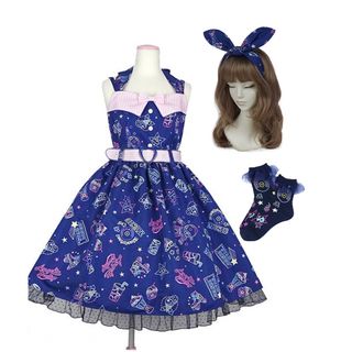 アンジェリックプリティー(Angelic Pretty)のneon star diner 紺色　フルセット　angelic pretty(ひざ丈ワンピース)