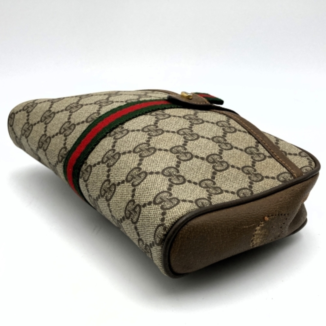 Gucci(グッチ)のグッチ クラッチバッグ オールドグッチ シェリーライン ブラウン GGスプリームキャンバス 89 02 055 GUCCI【中古】 レディースのバッグ(クラッチバッグ)の商品写真